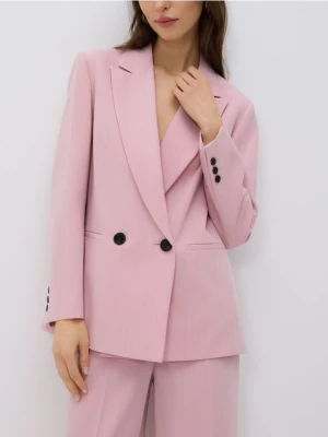 Reserved - Dwurzędowa marynarka - pastelowy róż