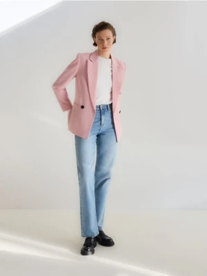 Reserved - Dwurzędowa marynarka - pastelowy róż