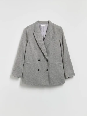 Reserved - Dwurzędowa marynarka w jodełkę - ciemnoszary