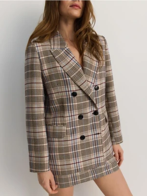 Reserved - Dwurzędowa marynarka w kratę - wielobarwny