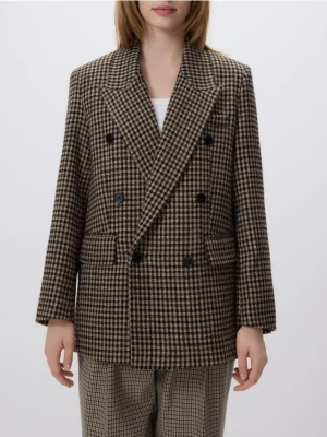 Reserved - Dwurzędowa marynarka z dodatkiem wełny - wielobarwny