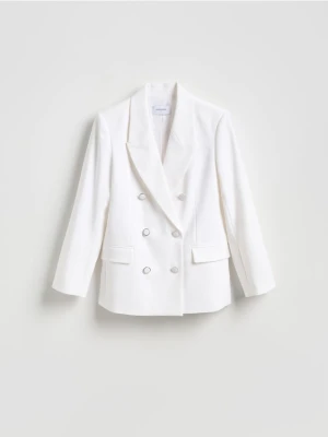 Reserved - Dwurzędowa marynarka - złamana biel
