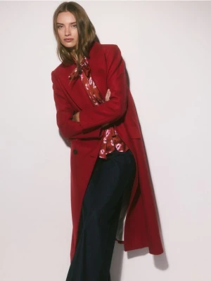 Zdjęcie produktu Reserved - Dwurzędowy płaszcz z wełną Manteco - czerwony