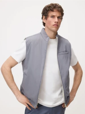 Reserved - Dwustronna kamizelka - szaroniebieski