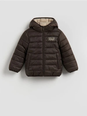 Reserved - Dwustronna kurtka z kapturem - ciemnobrązowy