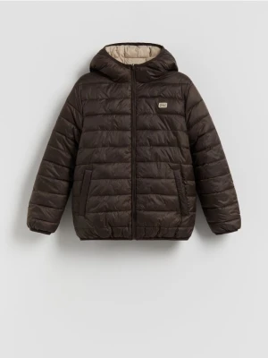 Reserved - Dwustronna kurtka z kapturem - ciemnobrązowy
