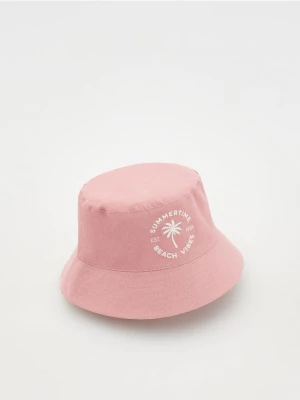 Reserved - Dwustronny bucket hat - pastelowy róż