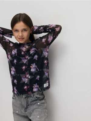 Reserved - Dwuwarstwowa bluzka Kuromi & My Melody - ciemnoszary