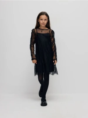 Reserved - Dwuwarstwowa sukienka - czarny