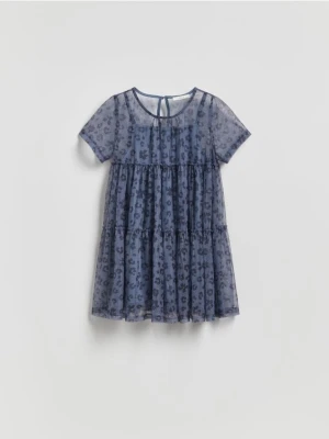 Reserved - Dwuwarstwowa sukienka - granatowy