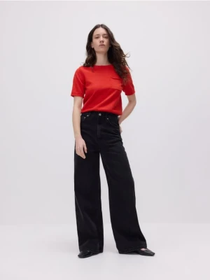 Reserved - Dzianinowa bluzka z kieszenią - czerwony