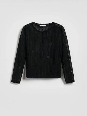 Reserved - Dzianinowa bluzka z topem - czarny