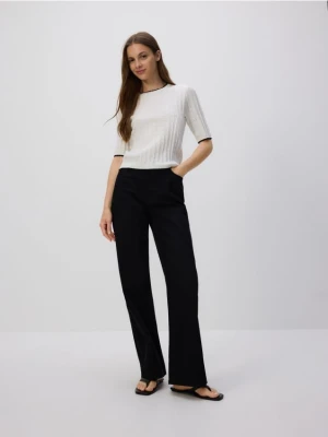 Reserved - Dzianinowa bluzka z wiskozą - złamana biel