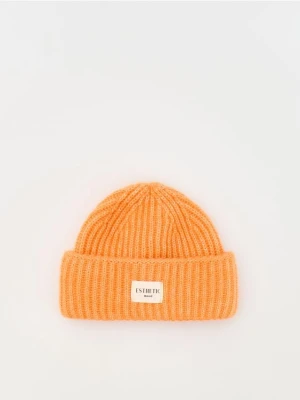 Reserved - Dzianinowa czapka - koralowy