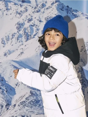 Reserved - Dzianinowa czapka z naszywką - niebieski