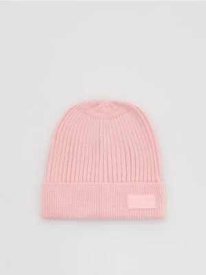Reserved - Dzianinowa czapka z wiskozą - pastelowy róż