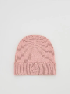 Reserved - Dzianinowa czapka z wiskozą - pastelowy róż