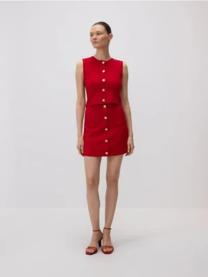 Reserved - Dzianinowa kamizelka - czerwony