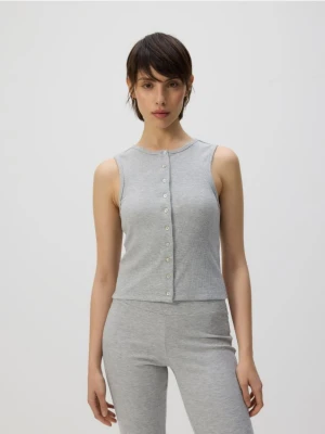 Reserved - Dzianinowa kamizelka - jasnoszary