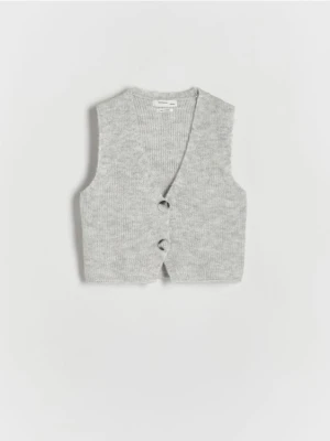 Reserved - Dzianinowa kamizelka - jasnoszary