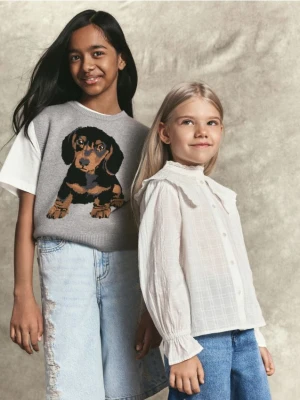 Zdjęcie produktu Reserved - Dzianinowa kamizelka z wiskozą - jasnoszary