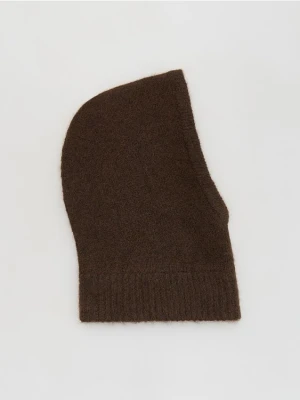 Reserved - Dzianinowa kominiarka - ciemnobrązowy