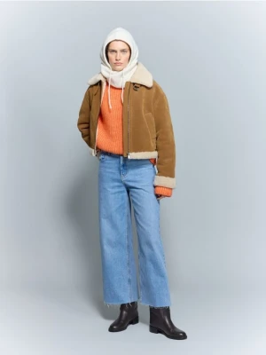 Reserved - Dzianinowa kominiarka - kremowy