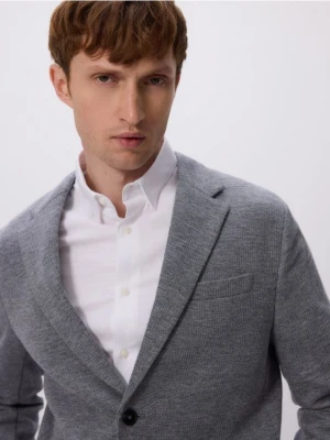 Reserved - Dzianinowa marynarka slim fit - granatowy