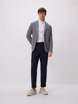 Reserved - Dzianinowa marynarka slim fit - granatowy
