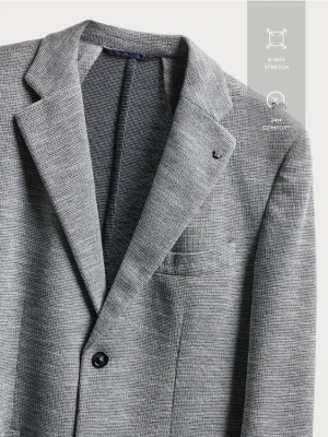 Reserved - Dzianinowa marynarka slim fit - szary