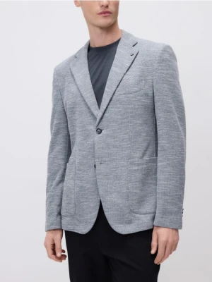 Reserved - Dzianinowa marynarka slim fit - szary