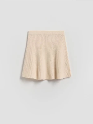 Reserved - Dzianinowa spódnica - kremowy