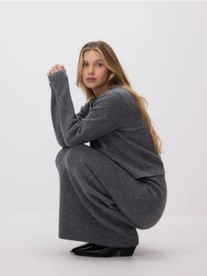 Reserved - Dzianinowa spódnica maxi - ciemnoszary