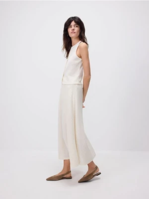 Reserved - Dzianinowa spódnica maxi - złamana biel