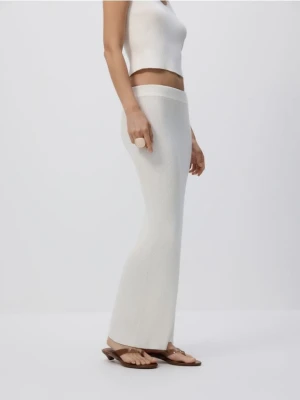 Reserved - Dzianinowa spódnica maxi - złamana biel