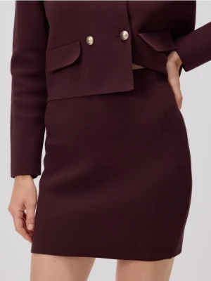 Reserved - Dzianinowa spódnica mini - ciemnofioletowy