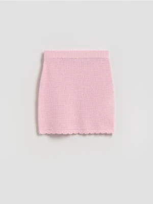 Reserved - Dzianinowa spódnica - pastelowy róż
