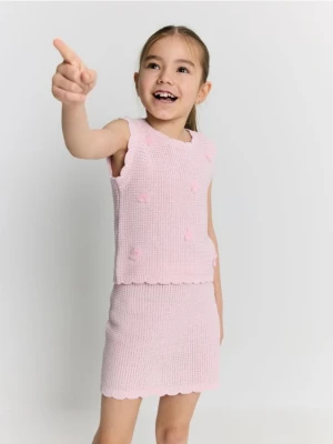 Reserved - Dzianinowa spódnica - pastelowy róż