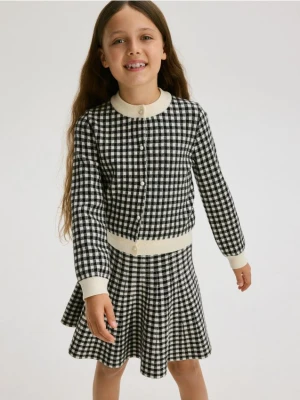 Reserved - Dzianinowa spódnica w pepitkę - wielobarwny