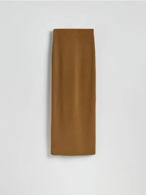 Reserved - Dzianinowa spódnica z wiskozą - brązowy