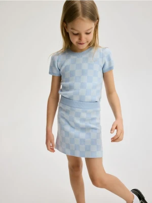 Reserved - Dzianinowa spódnica z wiskozą - jasnoniebieski