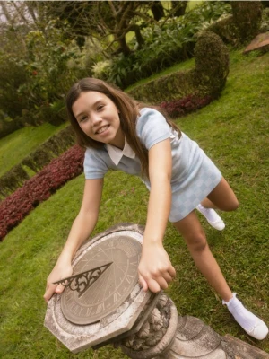 Reserved - Dzianinowa spódnica z wiskozą - jasnoniebieski