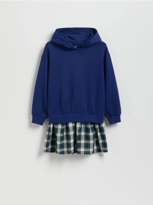 Reserved - Dzianinowa sukienka - granatowy