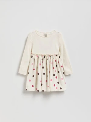 Reserved - Dzianinowa sukienka - kremowy
