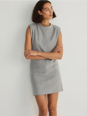 Reserved - Dzianinowa sukienka mini - jasnoszary