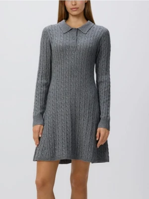 Reserved - Dzianinowa sukienka mini - szary