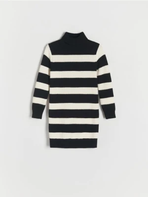 Reserved - Dzianinowa sukienka w paski - wielobarwny