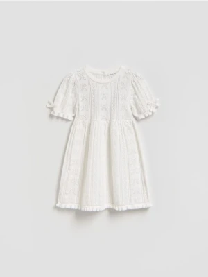 Reserved - Dzianinowa sukienka z domieszką wełny - złamana biel