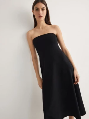 Reserved - Dzianinowa sukienka z wiskozą - czarny