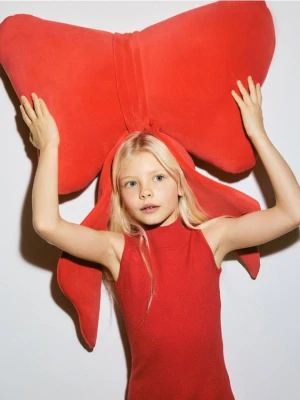 Reserved - Dzianinowa sukienka z wiskozą - czerwony